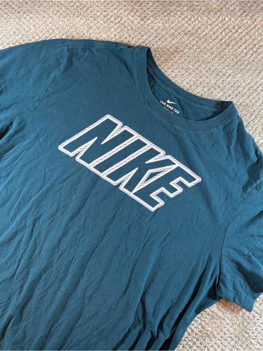 The Nike Tee Men's XXL Teal Logo T-Shirt